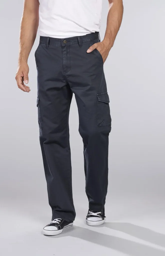 Cargohose aus Baumwolltwill, Farbe blau/grau, Gr.60