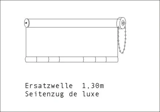 Ersatzvorhang De Luxe "Ocean weiß", 130 cm, inkl. Welle - Seitenzug