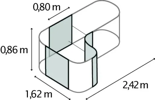 Hochbeeterweiterung Curve 858, Farbe rubin
