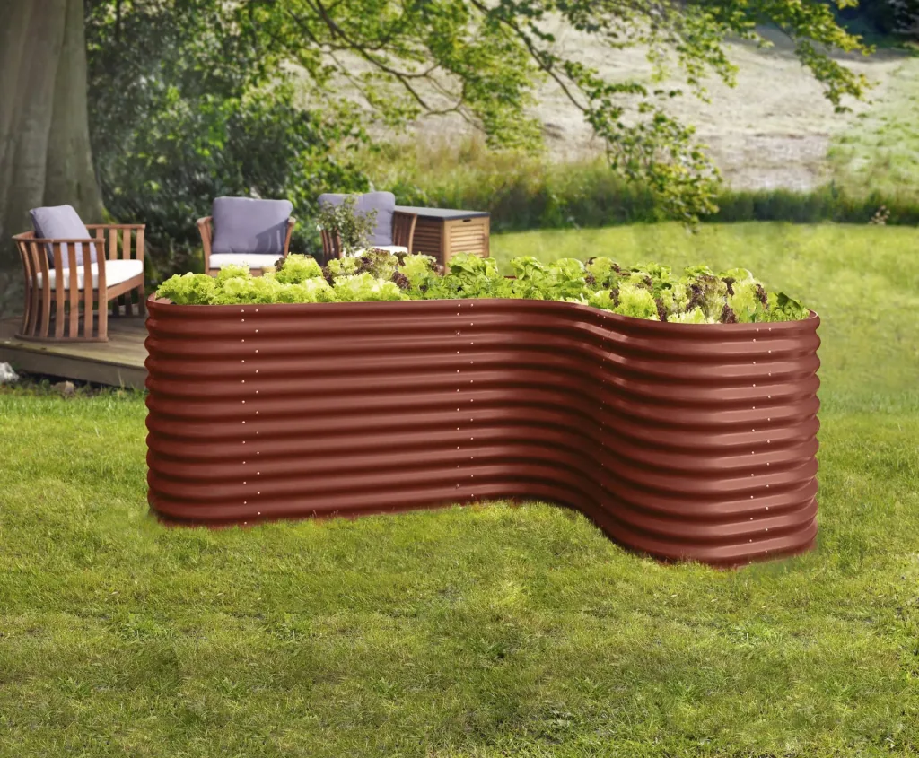 Hochbeeterweiterung Curve 858, Farbe rubin