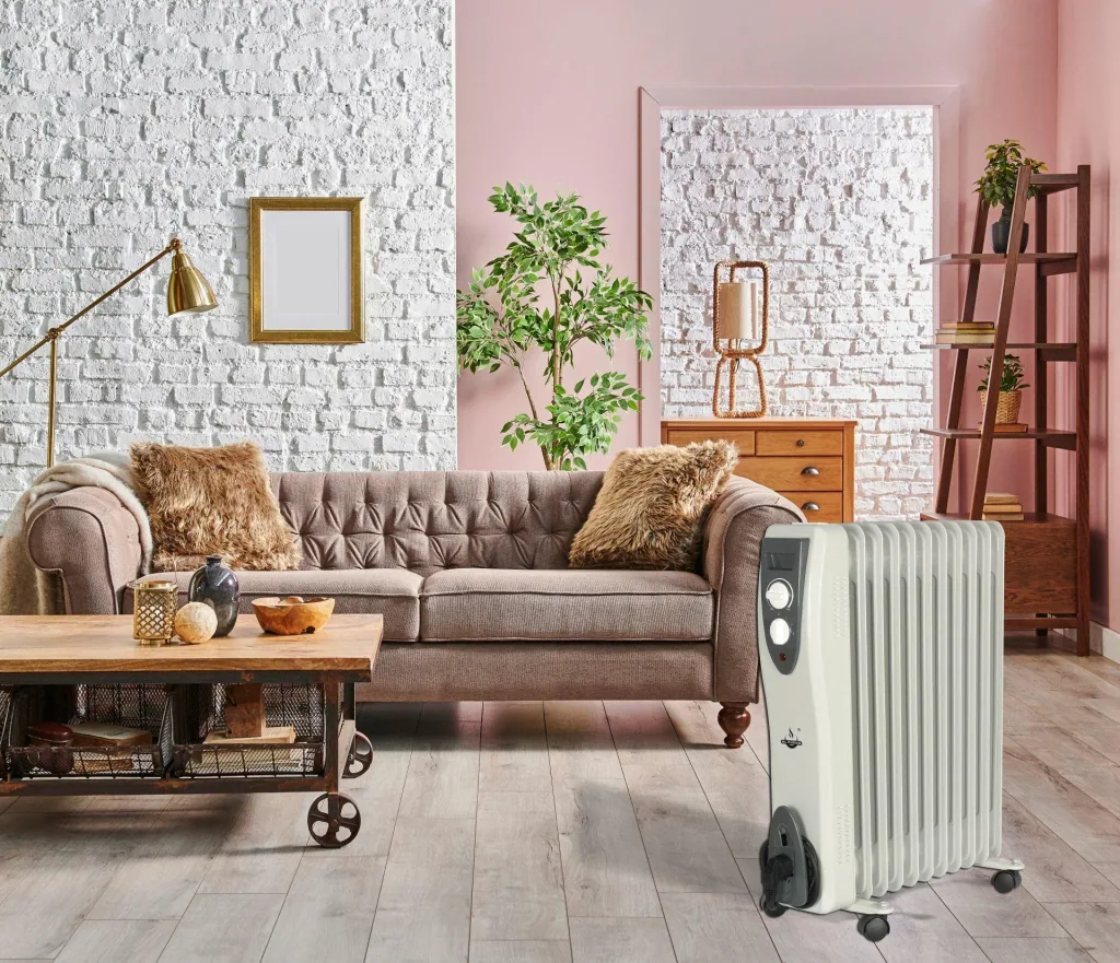 Mobiler Ölradiator, weiß, 11 Rippen