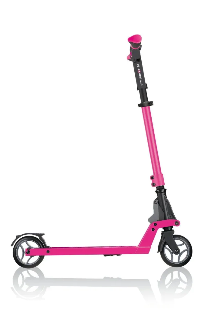 ONE K 125 Tretroller, 125 mm extra breit, ABEC 7, höhenverstellbar, Klappmechanismus, neon pink