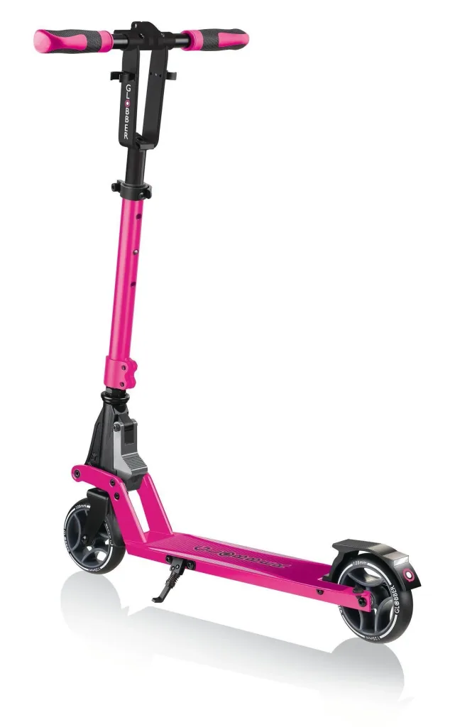 ONE K 125 Tretroller, 125 mm extra breit, ABEC 7, höhenverstellbar, Klappmechanismus, neon pink