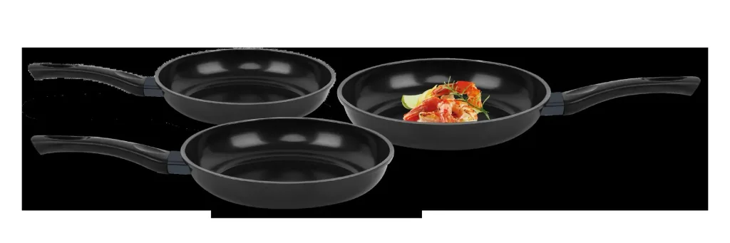 Carbon Pfannenset Schwarz, 3-teilig ( Ø 20 cm/ 24 cm/ 28 cm) mit Antihaft Diamantbeschichtung