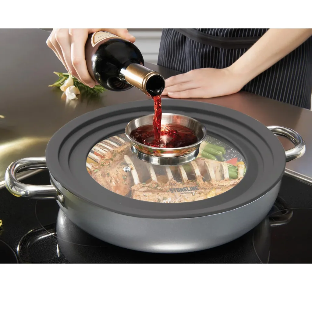 Universal-Glasdeckel mit Silikonrand und Aromaknopf für 16/18/20 cm - Für die Aroma-Küche!