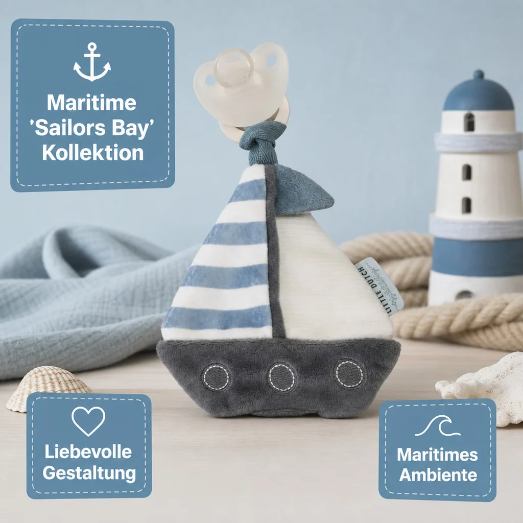Little Dutch Schnullertuch Segelboot "Sailors Bay"