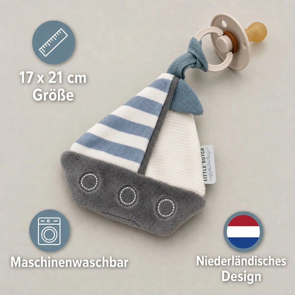 Little Dutch Schnullertuch Segelboot "Sailors Bay"