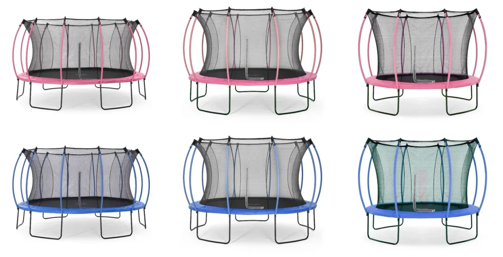 Springsafe Trampolin Colours 366 cm mit Sicherheitsnetz, Outdoor-Trampolin, Durchmesser 366 cm, rund, blau