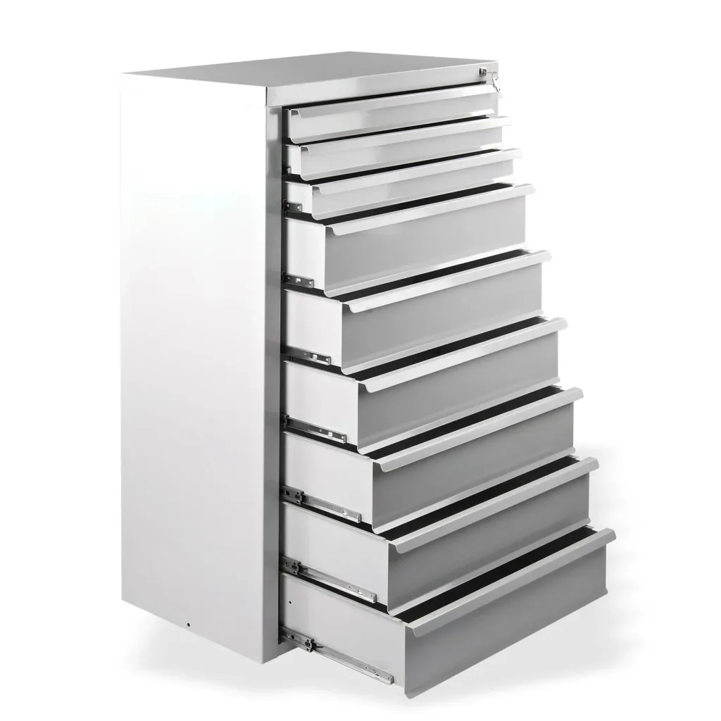 Schubladenschrank / Werkzeugschrank mammut, 9 Schubladen, RAL 7035