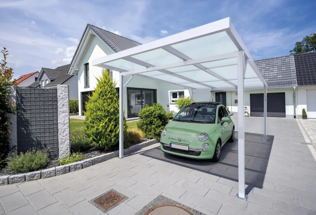 Carport Premium, weiß, 3094 x 5620 mm - Klima blue