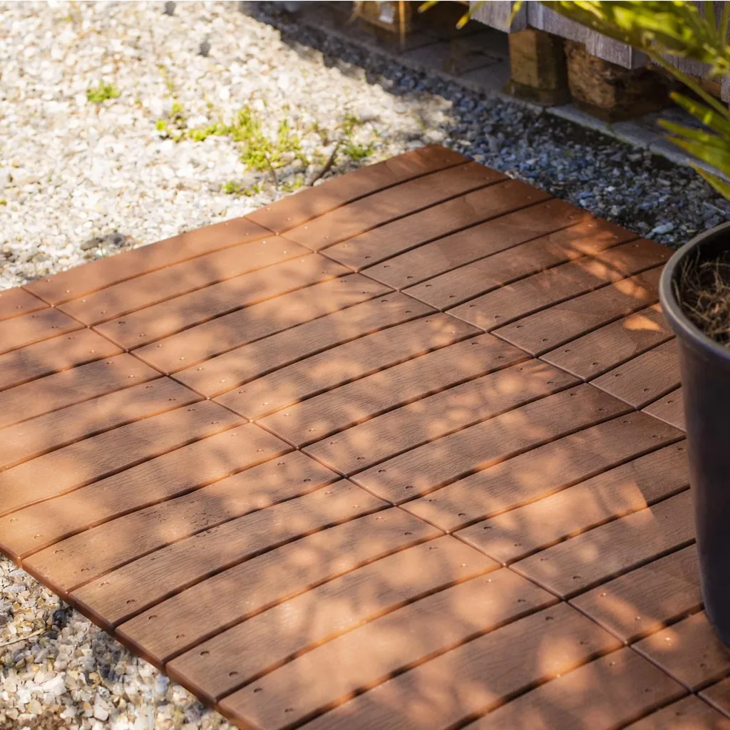 Gartenplatten, Holzdielen-Optik, 30 x 30 cm, 6er-Set