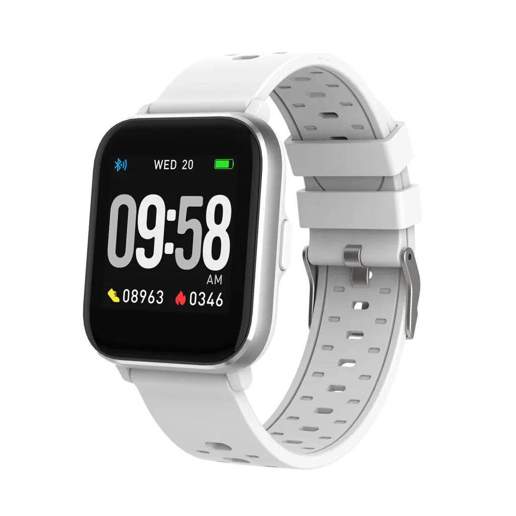 Bluetooth Smartwatch mit Körpertemperatursensor, Blutsauerstoffsättigung und Herzfrequenzsensor, weiß