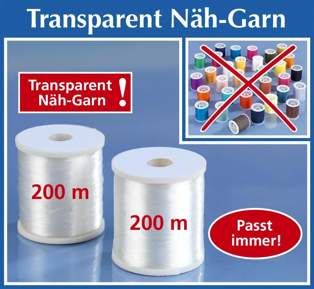 Nähgarn transparent hell 2er Set