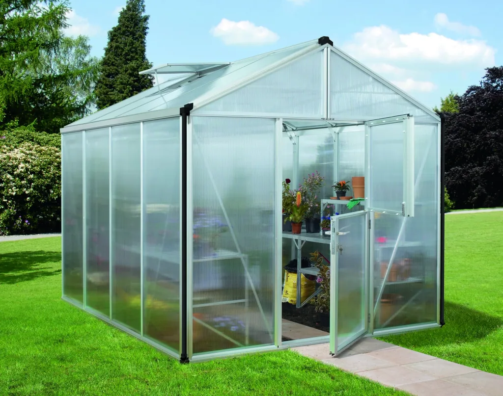 Gewächshaus Zeus 8100 HKP 10 mm, Farbe alu