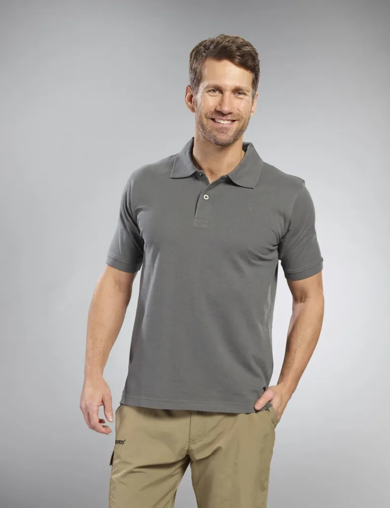 Poloshirt geknöpft, Farbe grau/grün, Gr.L