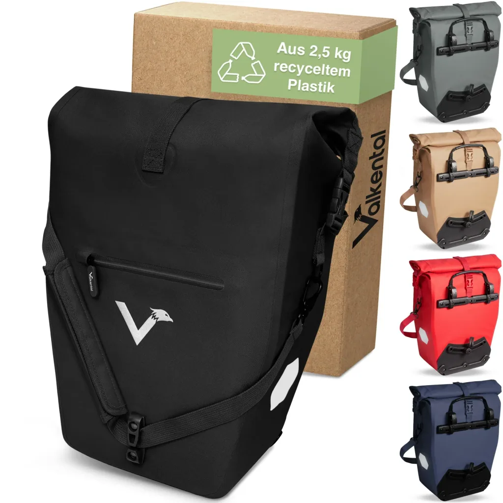 ValkOcean Gepäckträgertasche, Schwarz