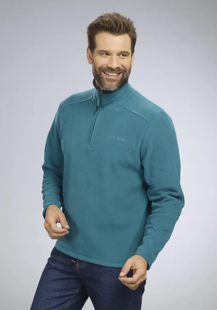 Fleeceshirt mit Reißverschluss, Farbe grün, Gr.M