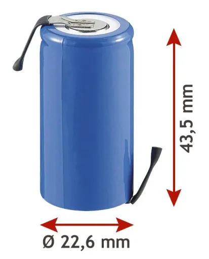 NiMH Akku SUB-C mit 3000mAh und Z-Lötfahne im Kunststoffmantel