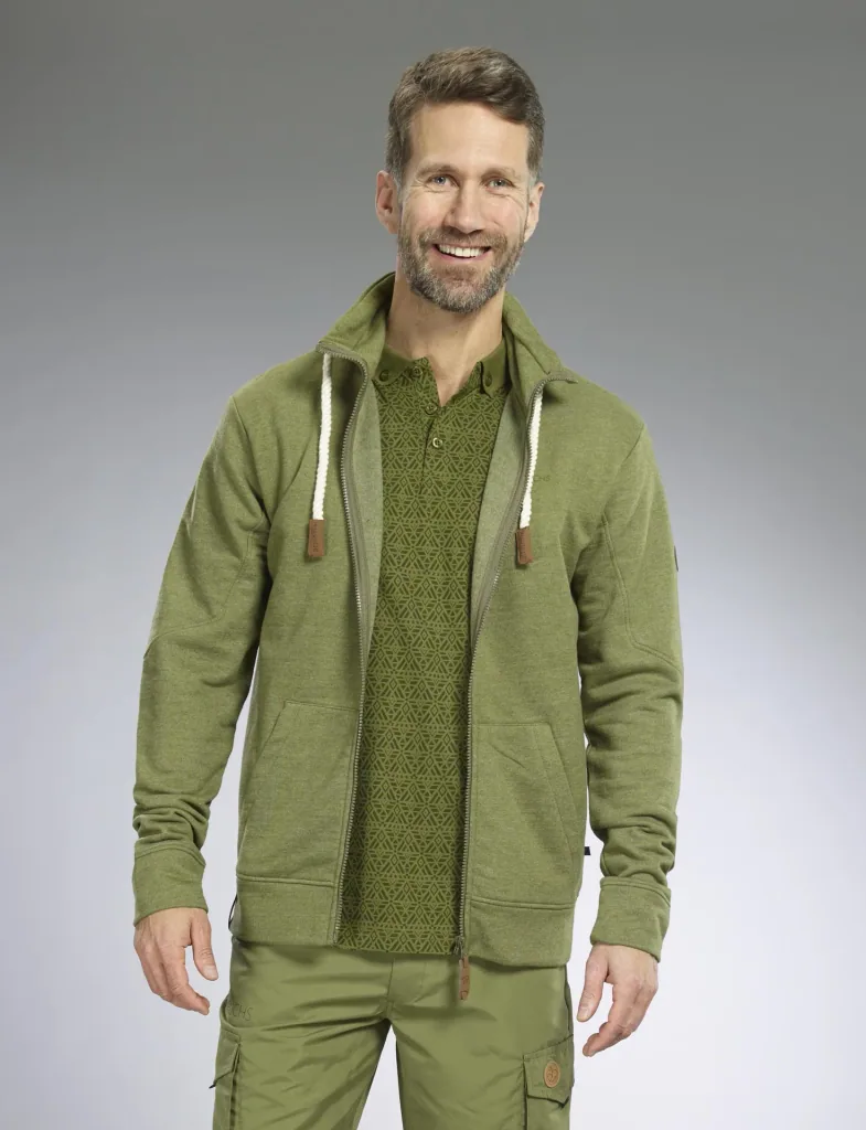 Sweatjacke, Farbe oliv, Gr.L