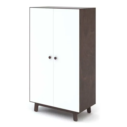 Oeuf Kleiderschrank Merlin Walnuss mit weiß