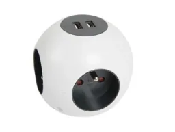 Wandsteckdose mit 2 Usb-Anschlüssen - Glühbirne - Erdung