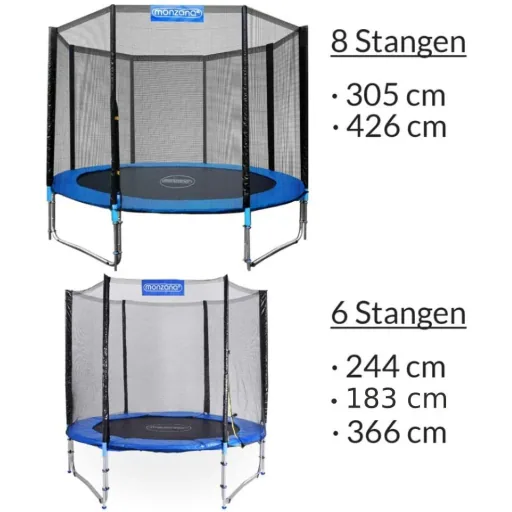 Sicherheitsnetz für Trampolin Ø305cm - für 8 Befestigungsstangen