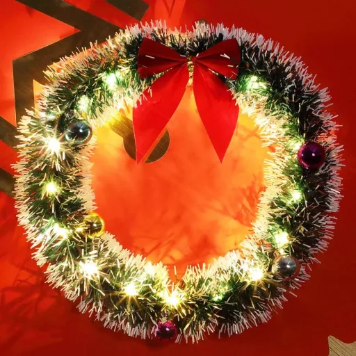 Weihnachtskranz - LED - Rot Ø32cm