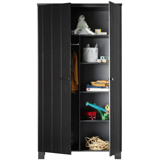 WOOOD 2 türiger Schrank Dennis schwarz