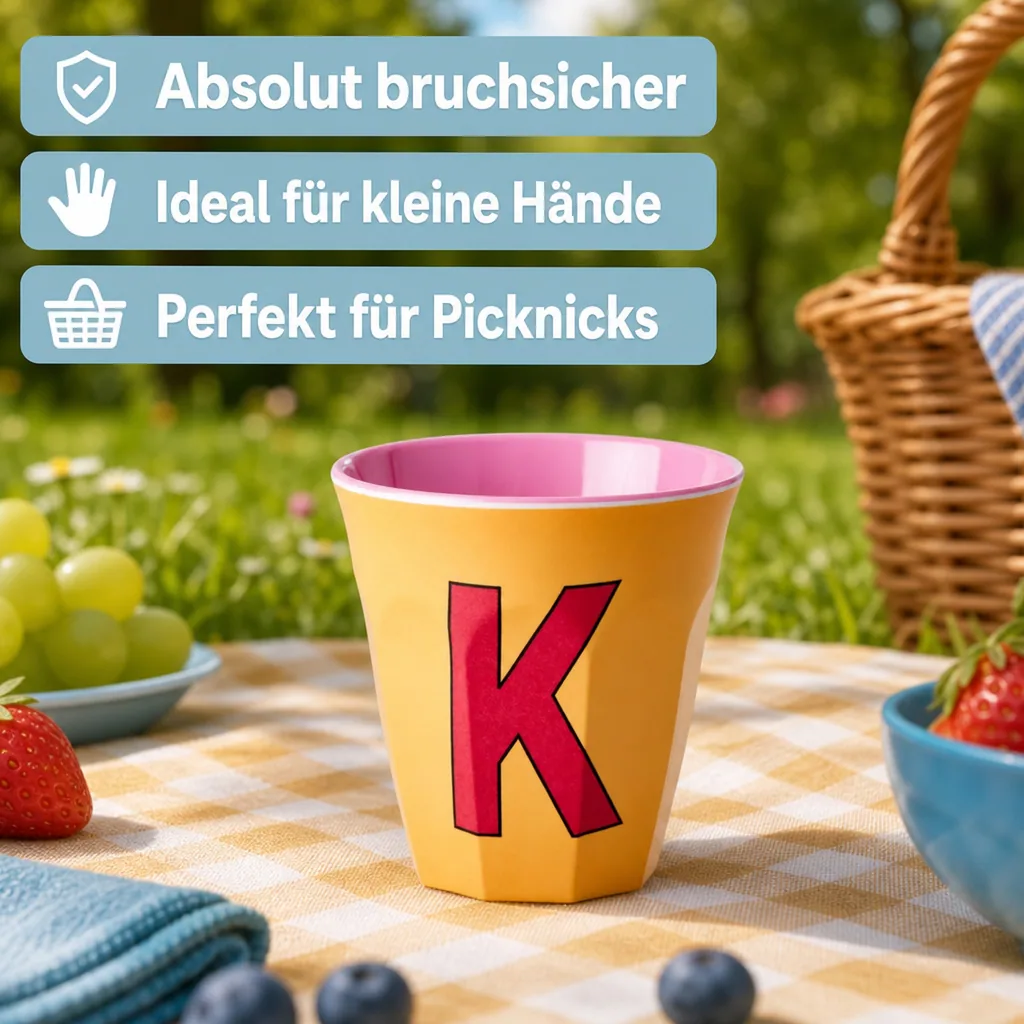RICE Becher - K, 250 ml, Melamine, Farbe: Aprikose