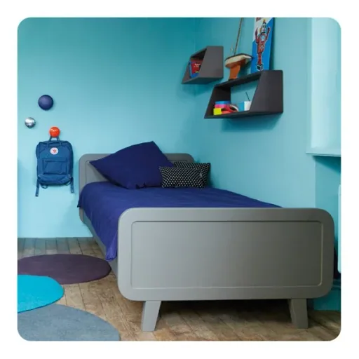 Laurette Kinderbett "Le Lit Rond" 90 x 200 cm, Farbe: Gris