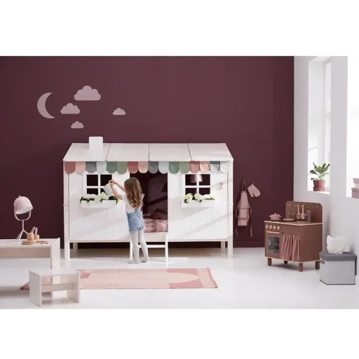 Flexa Einzelbett Haus weiss braun