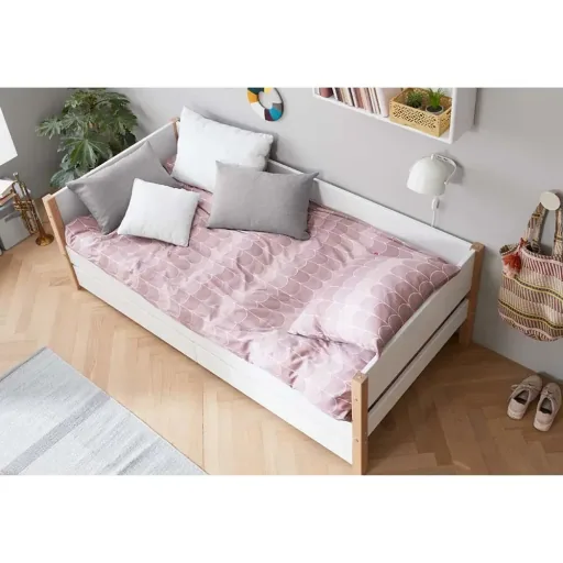 Flexa Nor Sofabett incl. 2 Schubladen weiß / Eiche