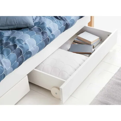 Flexa Nor Sofabett incl. 2 Schubladen weiß / Eiche