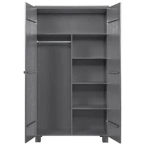 WOOOD 2 türiger Schrank Dennis stahlgrau