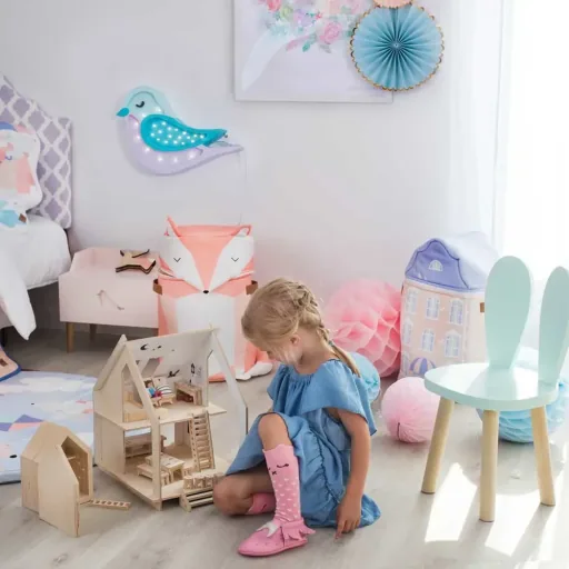 little lights Led Deko Kinderlampe Vogel honig rosa