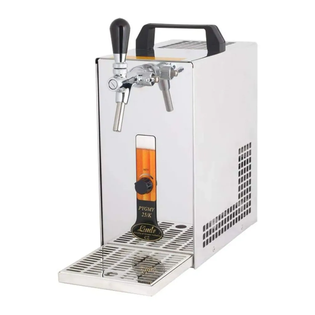 Komplett Set - Zapfanlage, Bierzapfanlage, Bierzapfen PYGMY 20/K mit Membranpumpe, 1-leitig Trockenkühlgerät aus Edelstahl, 25 Liter/h, Green Line