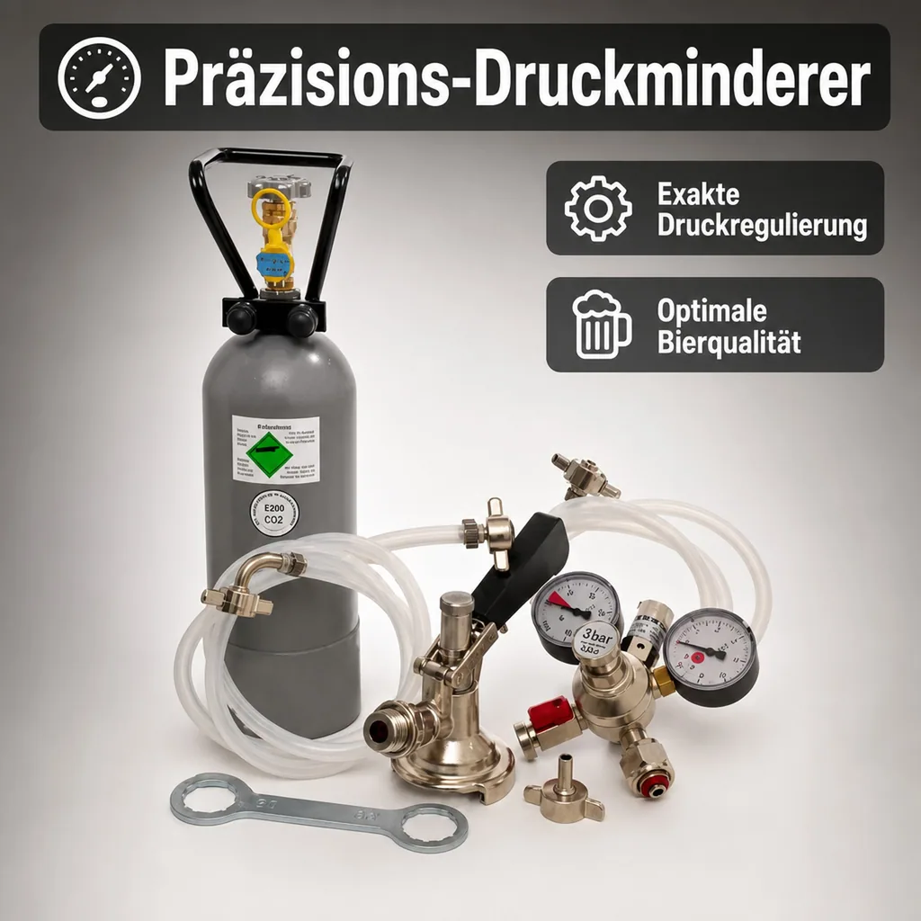 Zubehörpaket für Kontakt 2-leitig mit 2x Flach Fitting ohne Co2 Flasche
