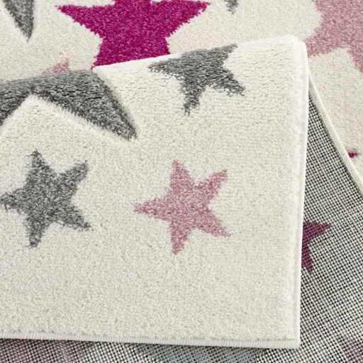 Livone Kinderteppich Stella Sterne rosa grau, Teppichgrösse: 160 x 230 cm