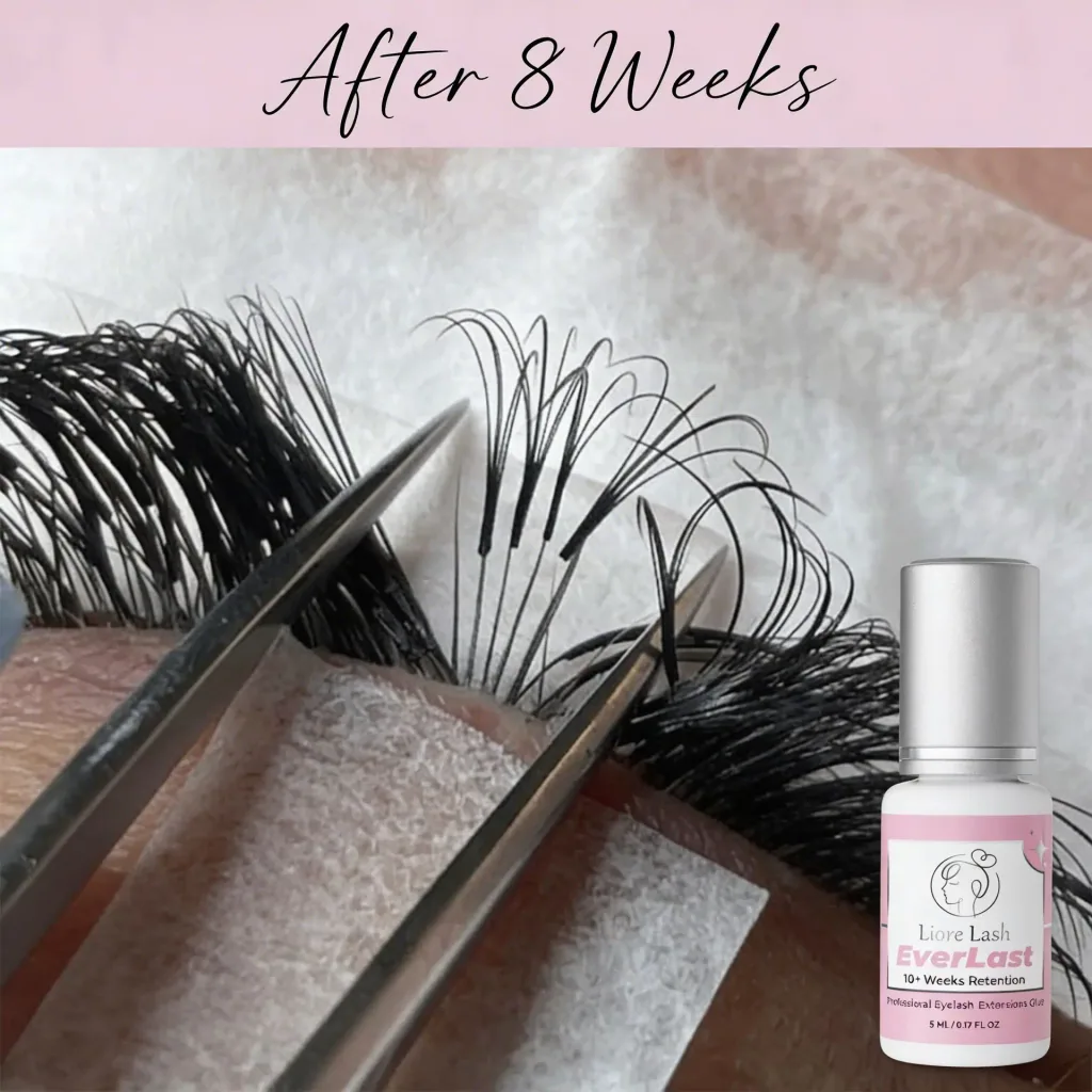 Extra starker Wimpernverlängerungs-Kleber Liore Lash – 0,5–1 Sek. Schnelltrocknend Lash-Kleber, Bis zu 10 Wochen Haltbarkeit, Schwarzer Profi-Kleber für Classic & Volume Wimpern, 5 ml