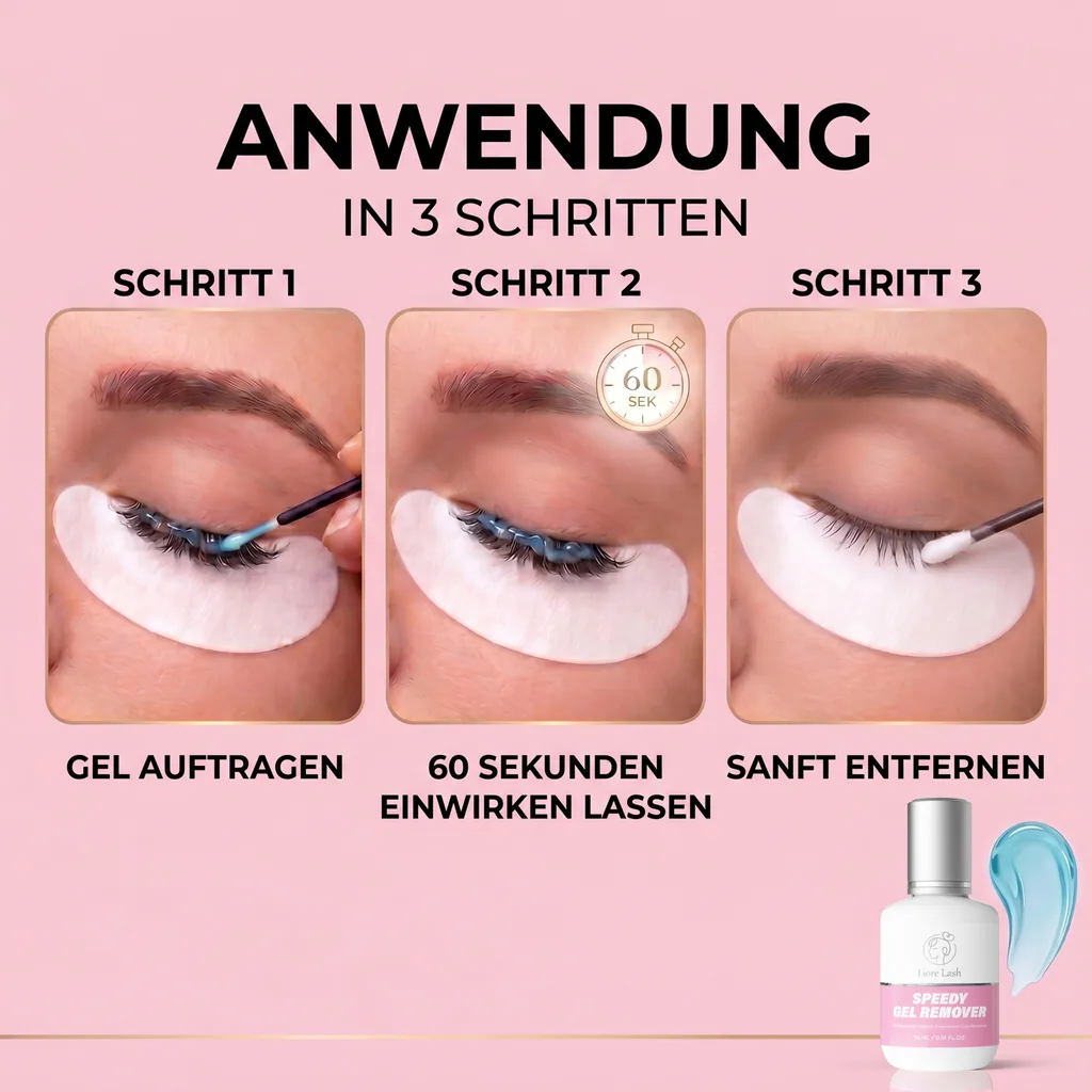 Wimpernverlängerungs-Gel-Remover – Liore Lash Schneller Remover, Schnelle Entfernung von Wimpernkleber in 60 Sekunden, Professionelle Gel-Formel für Wimpernverlängerungen, 15 ml