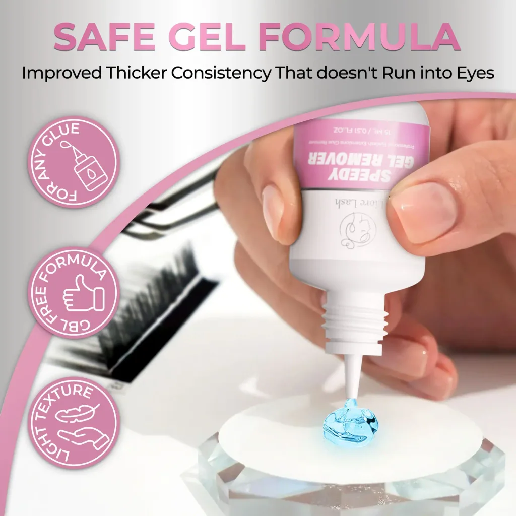 Wimpernverlängerungs-Gel-Remover – Liore Lash Schneller Remover, Schnelle Entfernung von Wimpernkleber in 60 Sekunden, Professionelle Gel-Formel für Wimpernverlängerungen, 15 ml