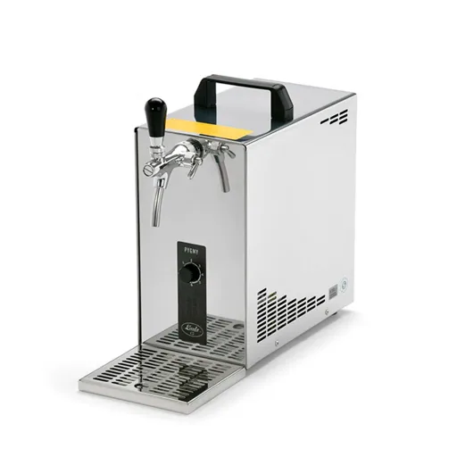 Untertheken Komplett Set - Zapfanlage, Bierzapfanlage, Bierkoffer, Durchlaufkühler PYGMY 25 1-leitig Trockenkühler, 35 Liter/h, inkl. Schanksäule, Green Line, Zapfkopf: ohne