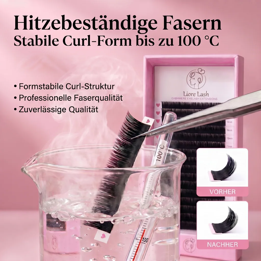 Liore Lash Wimpern für Verlängerungen, 16 Reihen, 0,05 mm, M-Curl, Längenmix 7-15 mm
