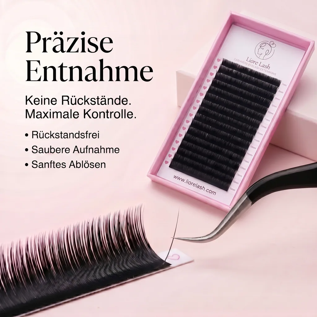 Liore Lash Wimpern für Verlängerungen, 16 Reihen, 0,05 mm, M-Curl, Längenmix 7-15 mm