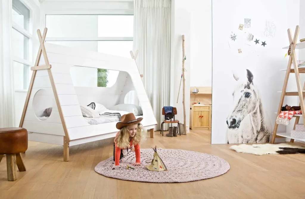 WOOOD - Tipi Bett mit Lattenboden, 163x215x106 cm, Bettschubalde: nein
