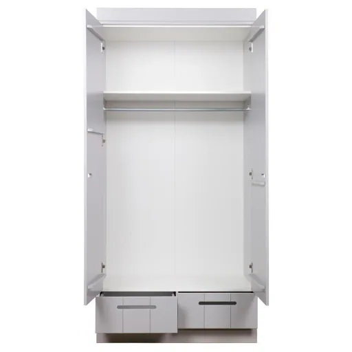 WOOOD - Schrank Connect, 2-türig, mit 2 Schubladen, Kiefer, 195x94x53 cm