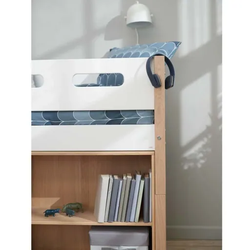 Flexa Nor halbhohes Bett Leiter senkrecht weiß / Eiche