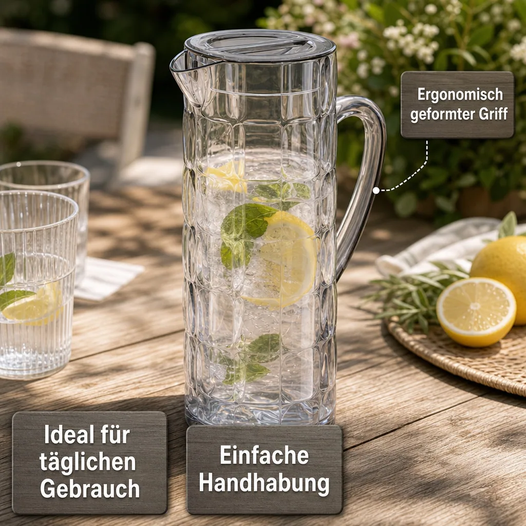 Krug, Wasserkrug - Rio, 1,5 ltr., SAN, Farbe: grau
