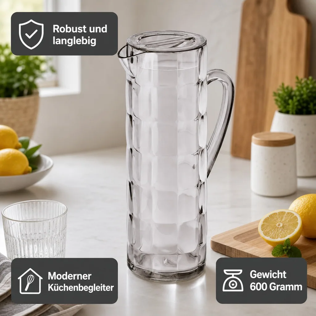 Krug, Wasserkrug - Rio, 1,5 ltr., SAN, Farbe: grau