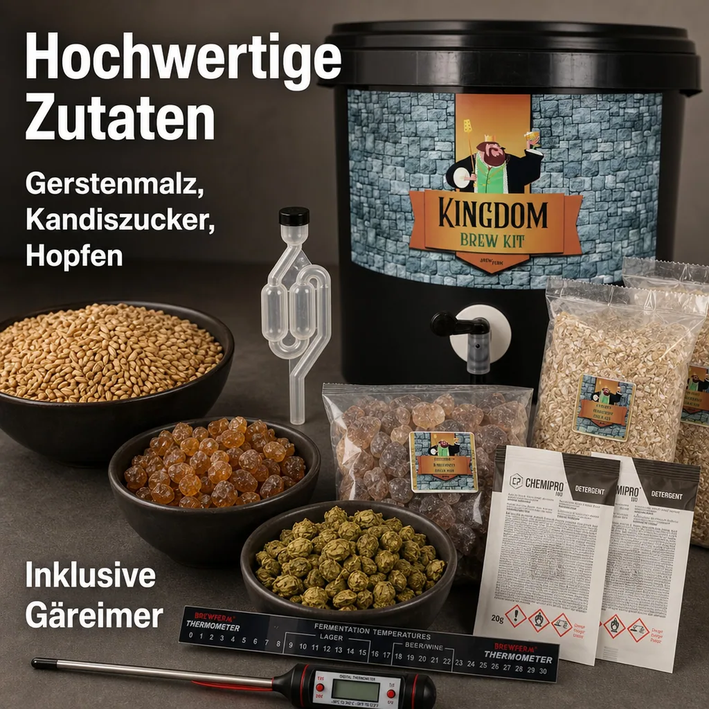 Kingdom Bierbrauset, Brew Kit - Dunkel, Komplette Malzmischung für 5L Bier